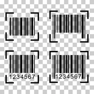 Set of Barcode vector icon. Bar code for web flat design. scanner illustratio 스톡 일러스트
