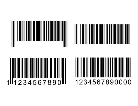 Set of Barcode vector icon. Bar code for web flat design. scanner illustratio Stock Illustration