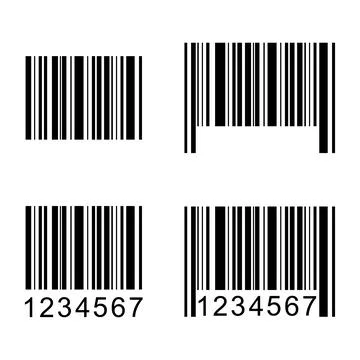 Set of Barcode vector icon. Bar code for web flat design. scanner illustratio 스톡 일러스트