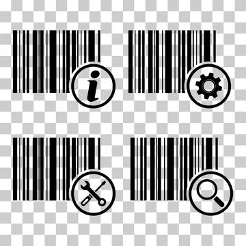 Set of Barcode vector icon. Bar code for web flat design. scanner illustratio 스톡 일러스트