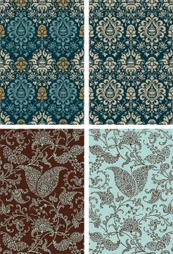 Set of baroque backgrounds Stock Illustration