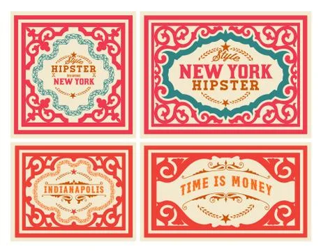 Set baroque cards Stock Illustration