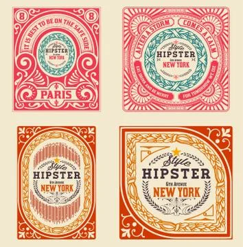 Set baroque cards Stock Illustration