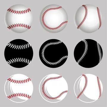 Set Baseball balls Stock Illustration