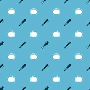 Set Baseball bat with nails and Briefcase and money on seamless pattern. Vector 스톡 일러스트