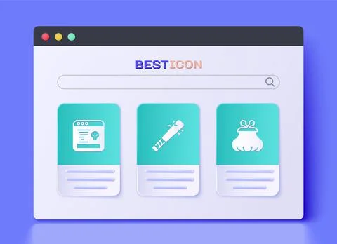 Set Baseball bat with nails, System bug and Wallet icon. Vector Ilustración de archivo