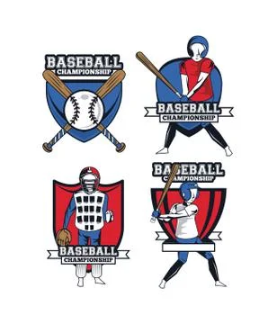 Set of baseball emblems Illustrazione stock