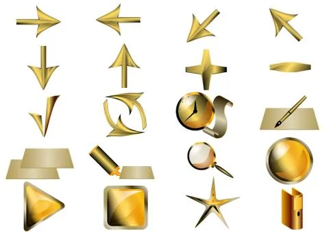 Set of basic application icons Stock Illustration