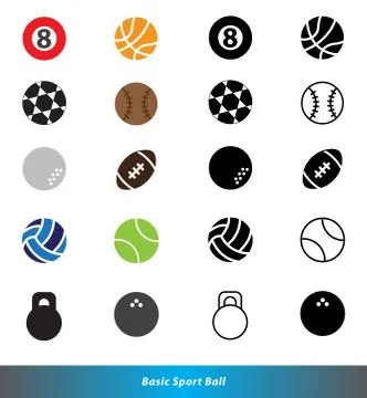 Set of basic bolls Stock Illustration