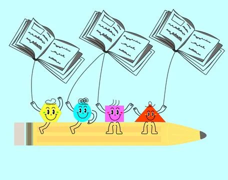 Set of basic geometric figures Ready to represent preschool preparation. Vari Stock Illustration