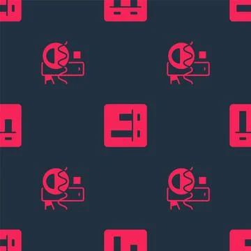 Set Basic geometric shapes and Graph chart infographic on seamless pattern Stock Illustration