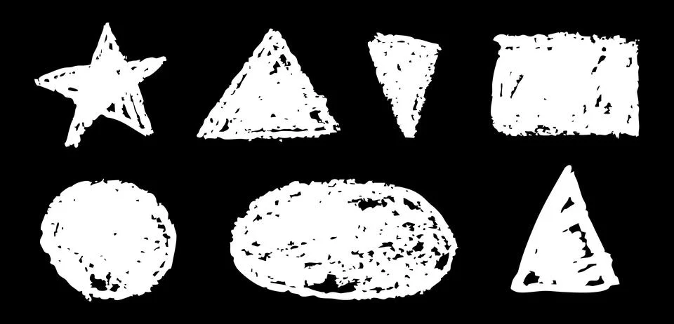 Set of basic geometric shapes. Circle, star, rectangle, triangle and oval dra 스톡 일러스트