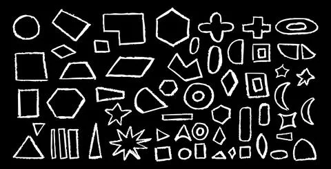Set of basic geometric shapes. Circle, square, rectangle, triangle and other Stock Illustration