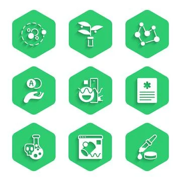 Set Basic geometric shapes, Data visualisation, Pipette, Patient record, Test Stock Illustration