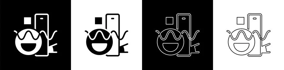 Set Basic geometric shapes icon isolated on black and white background. Vector Stock Illustration