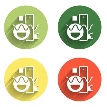 Set Basic geometric shapes icon isolated with long shadow background. Color.. Stock Illustration