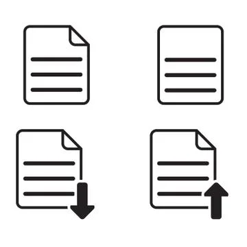 Set of basic paper or document icon on white background (Vector illustration) イラスト素材