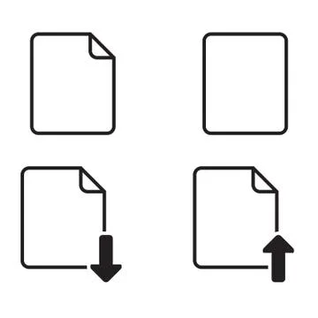 Set of basic paper or document icon on white background (Vector illustration) Stock Illustration