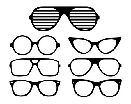 Set of basic sunglasses Stock Illustration