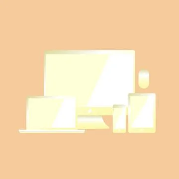 Set of basic wireless technology gadget Stock Illustration