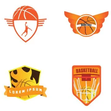 Set of basketball illustrations Stock Illustration