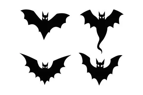 Set of bat silhouettes Stock Illustration