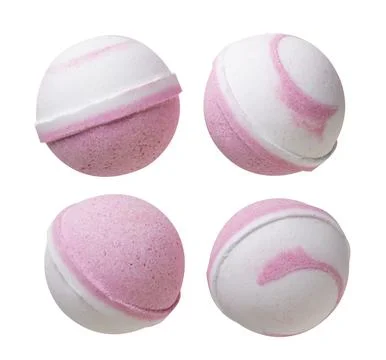 Set of bath bombs on a white background. Isolated Stock Photos