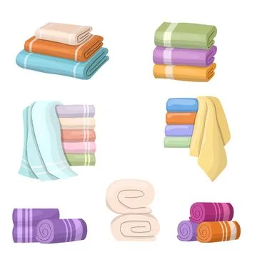 A set of bath towels. Vector illustration Stock Illustration