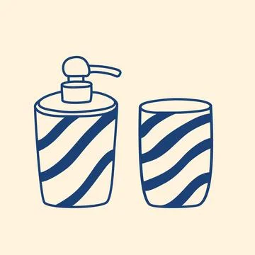 Set of bathroom dispensers vector graphics Illustrazione stock