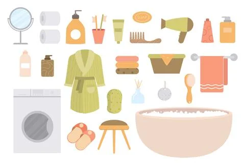 Set of bathroom elements Illustrazione stock