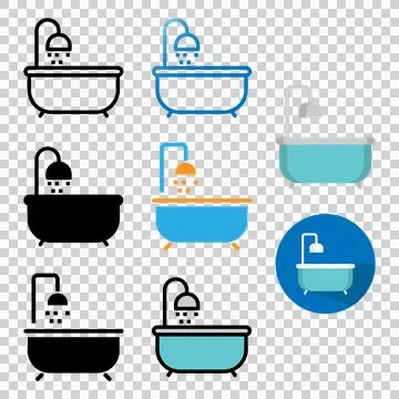 Set Bathroom Icon. with Editable Stroke. Suitable for Software and Device Icon 스톡 일러스트