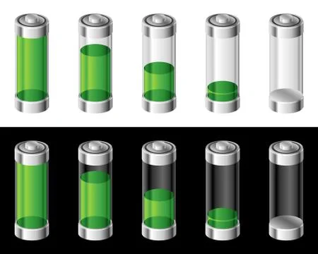 Set of Batteries Stock Illustration