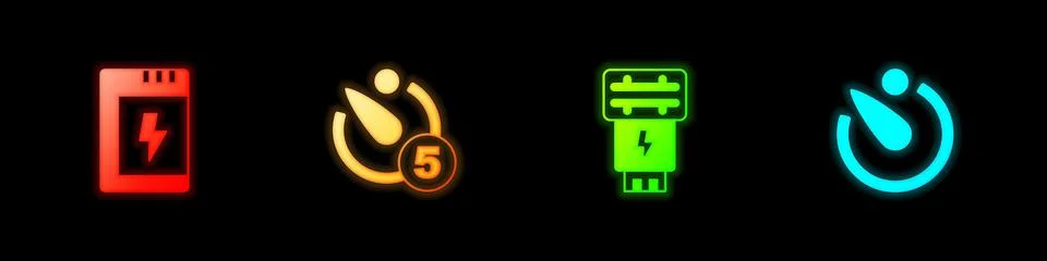 Set Battery for camera, Camera timer, Photo flash and icon. Vector 스톡 일러스트