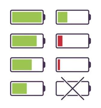 Set of battery charge icons Stock Illustration