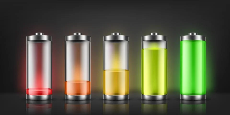 Set of battery charge indicators Stock-Illustration