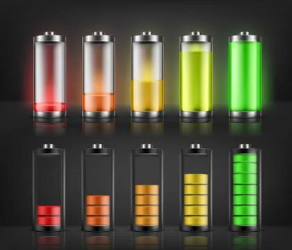 Set of battery charge indicators Stock-Illustration