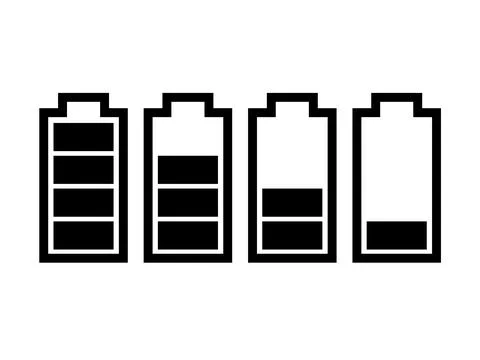 Set of battery charge level indicators Stock Illustration