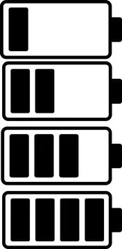 Set Battery charging charge indicator icon. level battery energy. Stock Illustration