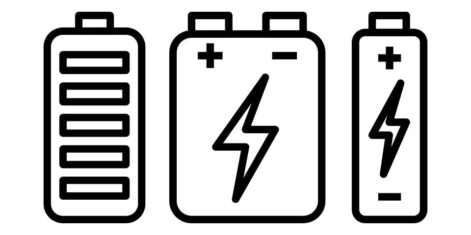 Set of battery icons Stock Illustration