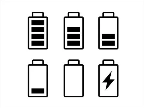 Set of battery icons. Stock Illustration