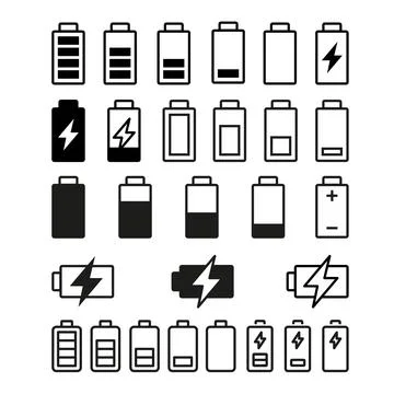 Set of battery icons Stock Illustration
