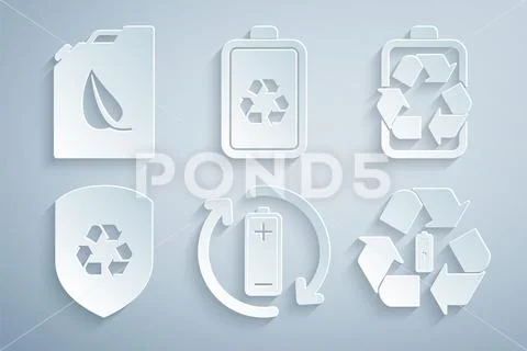 Set Battery with recycle, Recycle inside shield, and Bio fuel canister ...