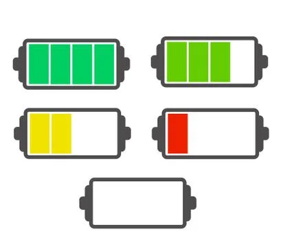 Set of battery symbol with different charge vector illustration Stock Illustration