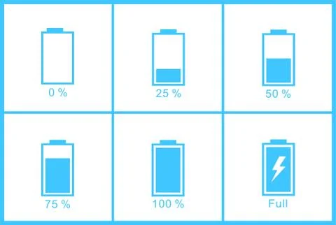 Set Battery Usage icon vector design Stock Illustration