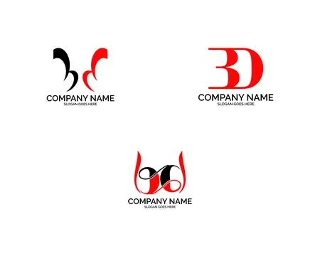 Set of BD Logo Letter Design Template Element Stockillustratie
