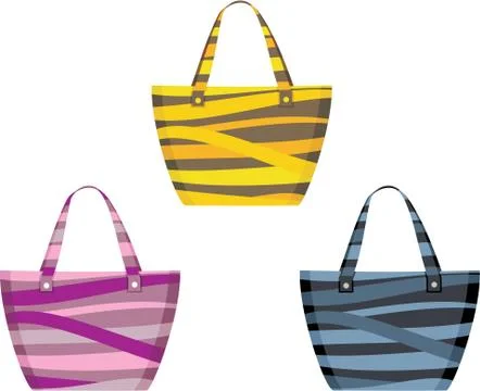 Set of beach bags Stock Illustration