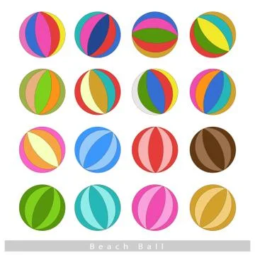 Set of Beach Balls on White Background Stock Illustration