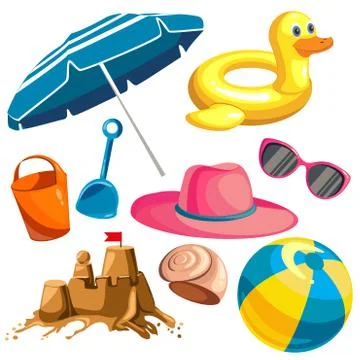 Set for a beach holiday Stock Illustration