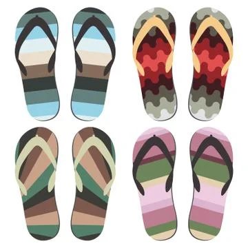 Set of Beach Slippers Illustrazione stock