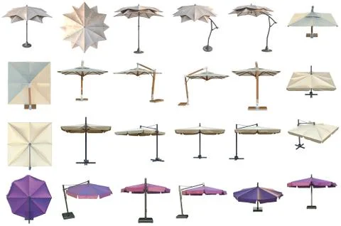 Set beach umbrella Stock Illustration